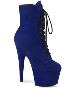 Pleaser Shoes By Pleaser USA ADORE-1020FS Pleaser Shoes Royal Blue Faux Suede Pole Dancing Boot