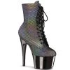 Pleaser Shoes By Pleaser USA ADORE-1020HFN Pleaser Shoes Pewter Platform Stripper Boot Booties And Ankle High Boots