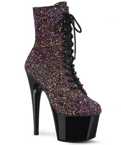 Pleaser Shoes By Pleaser USA ADORE-1020LG Pleaser Shoes Lace Up Platform Ankle Stripper Boot Booties And Ankle High Boots