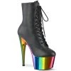 Pleaser Shoes By Pleaser USA Booties And Ankle High Boots ADORE-1020RC Pleaser Shoes Chrome Rainbow Stripper Bootie