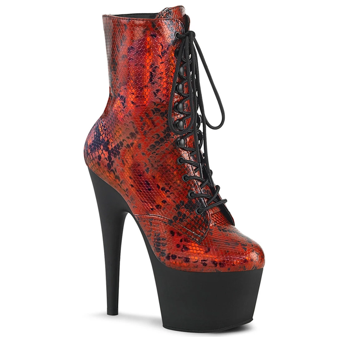 Pleaser Shoes By Pleaser USA Booties And Ankle High Boots ADORE-1020SP Pleaser Shoes Red Snake Platform Pleaser Stripper Boot 1 Pleaser Shoes By Pleaser USA Booties And Ankle High Boots ADORE-1020SP Pleaser Shoes Red Snake Platform Pleaser Stripper Boot