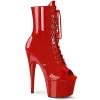 Pleaser Shoes By Pleaser USA ADORE-1021 Red Patent Platform Open Toe Pole Dancing Boote