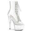 Pleaser Shoes By Pleaser USA ADORE-1021C-2 Clear Rhinestone Peep Toe Pole Dancing Boot