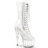Pleaser Shoes By Pleaser USA ADORE-1050C Pleaser Shoes Clear Mid Calf Stripper Boot Knee High And Mid Calf Boots