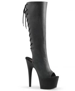 Pleaser Shoes By Pleaser USA Knee High And Mid Calf Boots ADORE-2018 Pleaser Shoes Lace Up Back Knee High Stripper Boot