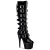 Pleaser Shoes By Pleaser USA ADORE-2043 Pleaser Shoes Buckle Knee High Platform Stripper Boot Knee High And Mid Calf Boots