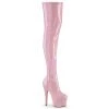 Pleaser Shoes By Pleaser USA ADORE-3000HWR Pleaser Shoes Baby Pink Hologram Thigh Stripper Boot