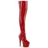 Pleaser Shoes By Pleaser USA Thigh High Boots ADORE-3000HWR Pleaser Shoes Red Hologram Platform Thigh High Boot