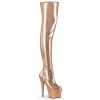 Pleaser Shoes By Pleaser USA Thigh High Boots ADORE-3000HWR Pleaser Shoes Holographic Rose Gold Thigh High Stripper Boot