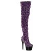 Pleaser Shoes By Pleaser USA ADORE-3020 Pleaser Shoes Purple Sequin Thigh High Exotic Dancer Boot