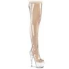 Pleaser Shoes By Pleaser USA Thigh High Boots ADORE-3021 Pleaser Shoes Thigh High Clear Stripper Boot