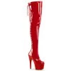 Pleaser Shoes By Pleaser USA ADORE-3063 Red Patent Thigh High Platform Boots Thigh High Boots