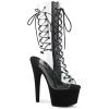 Pleaser Shoes By Pleaser USA ADORE-700-60FS Clear Black Trimmed Exotic Dancer Boots