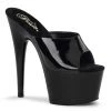 Pleaser Shoes By Pleaser USA ADORE-701 Pleaser Shoes Black Patent 7 Inch Heel Stripper Sandal 7 Inch Heels