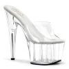Pleaser Shoes By Pleaser USA 7 Inch Heels ADORE-701 Pleaser Shoes Clear Heel Platform Stripper Shoe