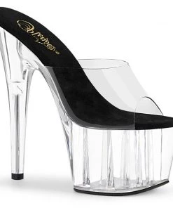 Pleaser Shoes By Pleaser USA ADORE-701 Pleaser Shoes 7 Inch High Clear Heel Pole Dancing Shoes