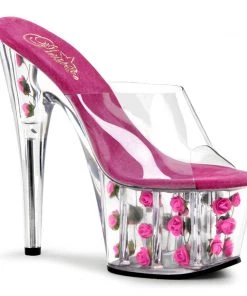 Pleaser Shoes By Pleaser USA ADORE-701FL Pleaser Shoes Flower Platform Stripper Shoe 7 Inch Heels