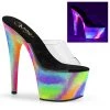 Pleaser Shoes By Pleaser USA ADORE-701GXY Pleaser Shoes Blacklight Reactive Colorful Stripper Shoes