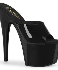 Pleaser Shoes By Pleaser USA 7 Inch Heels ADORE-701N Pleaser Shoes Black Jelly Like Stripper Shoe