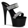 Pleaser Shoes By Pleaser USA ADORE-702-2 Pleaser Shoes Rhinestone Double Band Stripper Shoe 7 Inch Heels