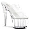 Pleaser Shoes By Pleaser USA ADORE-702 Pleaser Shoes Clear Double Band Upper Stripper Shoe