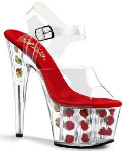 Pleaser Shoes By Pleaser USA ADORE-708FL Pleaser Shoes Flower Filled Stripper Shoes