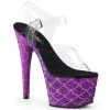 Pleaser Shoes By Pleaser USA 7 Inch Heels ADORE-708MSLG Pleaser Shoes Purple Glitter Platform Stripper Shoes