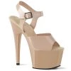 Pleaser Shoes By Pleaser USA 7 Inch Heels ADORE-708N Pleaser Shoes Cream Color Platform Stripper Shoe