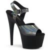 Pleaser Shoes By Pleaser USA ADORE-708N-DT Pleaser Shoes Pewter Hologram Stripper Shoes 7 Inch Heels