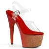 Pleaser Shoes By Pleaser USA ADORE-708OMBRE Pleaser Shoes Clearance Red Ombre Platform Shoes 7 Inch Heels
