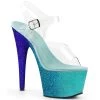 Pleaser Shoes By Pleaser USA ADORE-708OMBRE Pleaser Shoes Aqua Blue 7 Inch Stripper Shoe