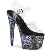 Pleaser Shoes By Pleaser USA ADORE-708SP Pleaser Shoes 7 Inch Heel Snake Print Exotic Dancer Shoe 7 Inch Heels