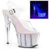 Pleaser Shoes By Pleaser USA ADORE-708UVG Pleaser Shoes Glow Under Blacklight Platform Stripper Shoe 7 Inch Heels