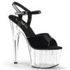 Pleaser Shoes By Pleaser USA 7 Inch Heels ADORE-709 Pleaser Shoes Black Patent Clear Platform Stripper Shoe
