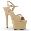 Pleaser Shoes By Pleaser USA 7 Inch Heels ADORE-709 Pleaser Shoes Cream Patent Beginning Stripper Shoe
