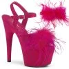 Pleaser Shoes By Pleaser USA 7 Inch Heels ADORE-709F Pleaser Shoes Hot Pink Fur Exotic Dancer Platform Shoe