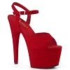Pleaser Shoes By Pleaser USA ADORE-709FS Pleaser Shoes Red Vegan Suede Platform Stripper Shoes