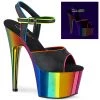 Pleaser Shoes By Pleaser USA ADORE-709RC-02 Pleaser Shoes Rainbow Chrome Platform Shoe