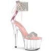 Pleaser Shoes By Pleaser USA ADORE-727RS Pink Trim Clear Platform Rhinestone Pleaser Stripper Shoe
