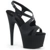 Pleaser Shoes By Pleaser USA ADORE-730 Black Faux Leather Strappy Platform Sandals 7 Inch Heels