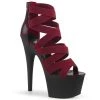 Pleaser Shoes By Pleaser USA 7 Inch Heels ADORE-748SP Wine Strappy Snake Print Pole Dancing Shoes