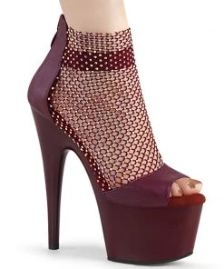 Pleaser Shoes By Pleaser USA 7 Inch Heels ADORE-765RM Pleaser Shoes Burgundy Platform Stripper Shoes