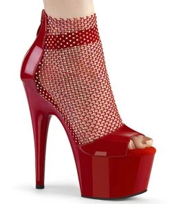 Pleaser Shoes By Pleaser USA 7 Inch Heels ADORE-765RM Pleaser Shoes Red Platform Stripper Shoes