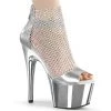ADORE- Pleaser Shoes Silver Stripper Shoes