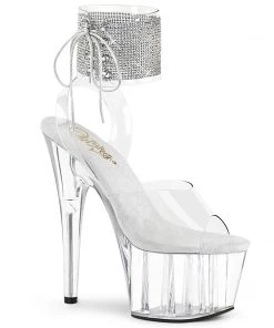 Pleaser Shoes By Pleaser USA 7 Inch Heels ADORE-791-2RS Rhinestone Ankle Cuff Platform Stripper Shoes