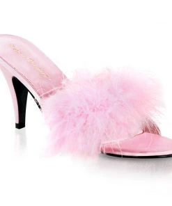 Fabulicious Shoes By Pleaser USA AMOUR-03 Fabulious Shoes Pink Furry High Heel Sandals Sexy Sandals