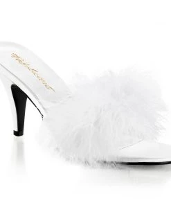 Fabulicious Shoes By Pleaser USA Sexy Sandals AMOUR-03 Fabulicous Shoes White Marabou High Heel Sandals
