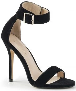 Pleaser Shoes By Pleaser USA AMUSE-10 Pleaser Shoes Black Velvet Sexy High Heel Prom Shoe