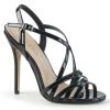 Pleaser Shoes By Pleaser USA AMUSE-13 Pleaser Shoes Black Strappy Sexy High Heel Sandal