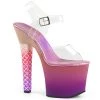 Pleaser Shoes By Pleaser USA ARIEL-708OMBRE Pleaser Shoes Pink/Purple Ombre Platform Cheap Stripper Shoe 7 Inch Heels